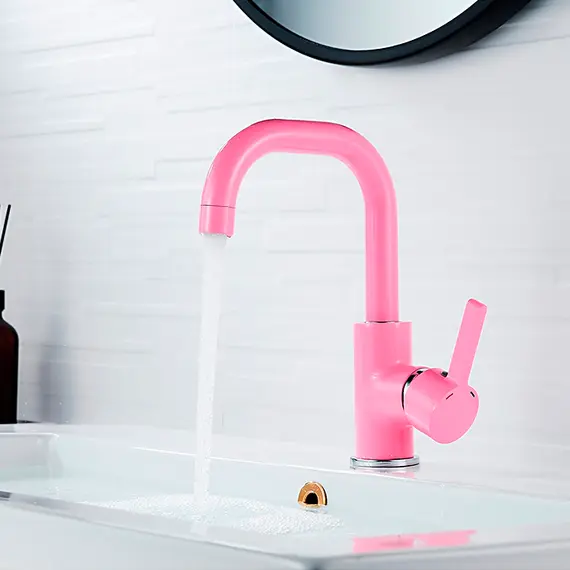 Смеситель для раковины Ledeme L1099P розовый, изображение 8