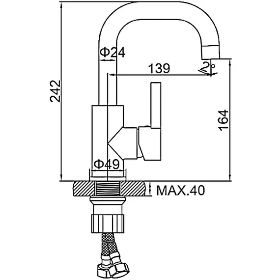 Смеситель для раковины Ledeme L1099W белый, изображение 2