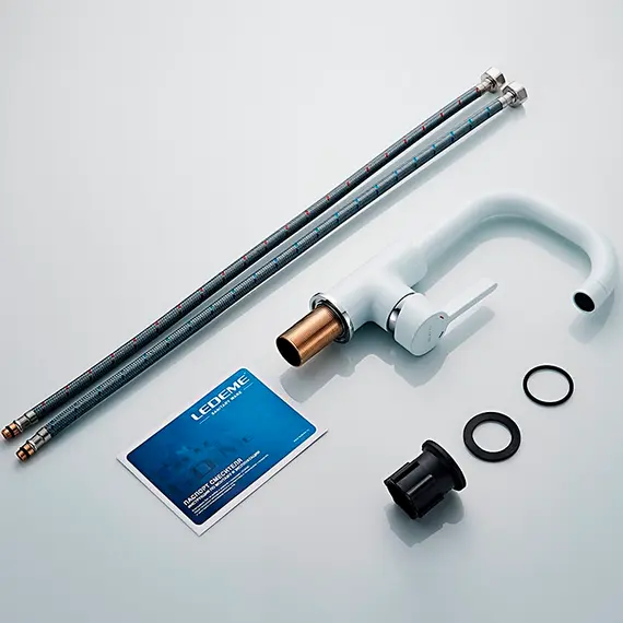 Смеситель для раковины Ledeme L1099W белый, изображение 7