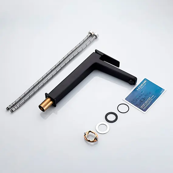 Смеситель для раковины Ledeme L1178B черный, Основной цвет: Черный, изображение 8