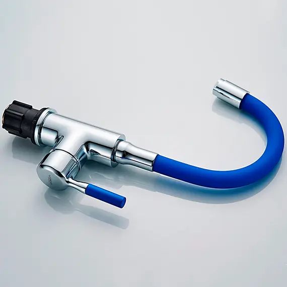 Смеситель для раковины с гибким изливом Ledeme L1399-6 синий/хром, изображение 4