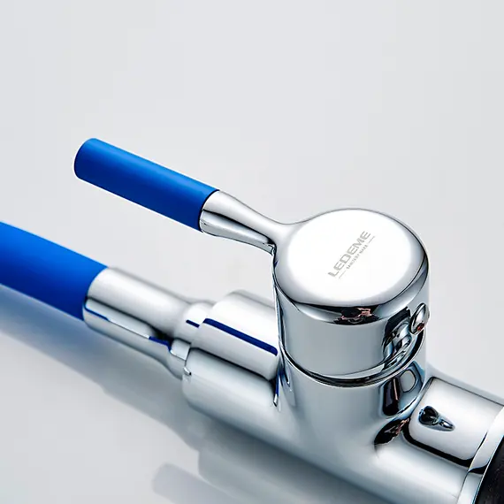 Смеситель для раковины с гибким изливом Ledeme L1399-6 синий/хром, изображение 6