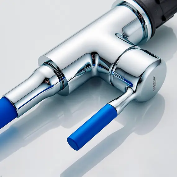 Смеситель для раковины с гибким изливом Ledeme L1399-6 синий/хром, изображение 7
