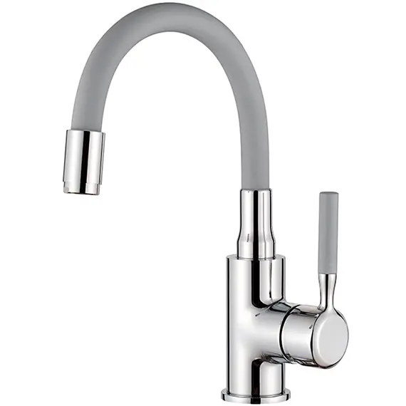 Смеситель для раковины с гибким изливом Ledeme L1399-9 серый/хром