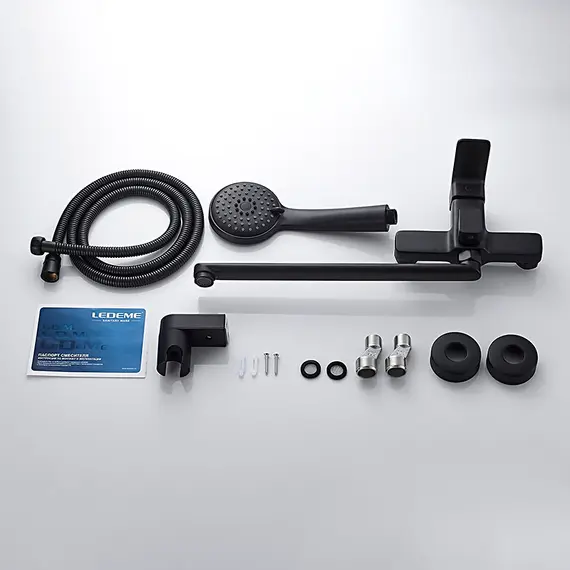 Смеситель для ванны Ledeme L2280B черный, изображение 11