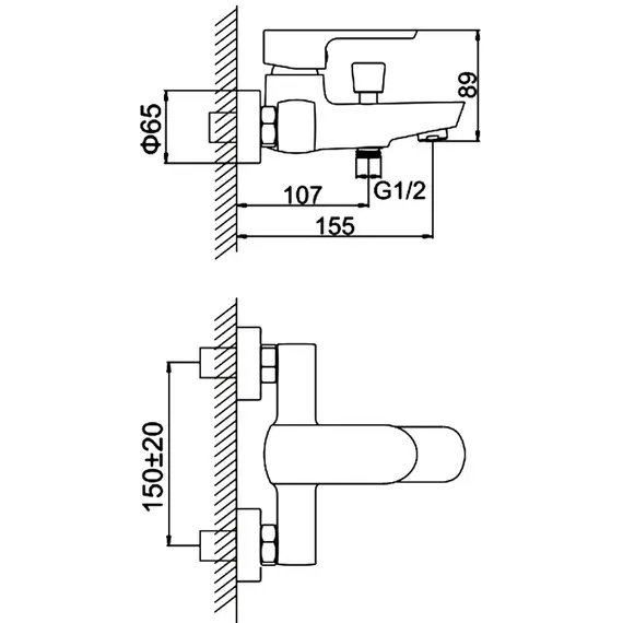 Смеситель для ванны Ledeme L3054R медный, изображение 2