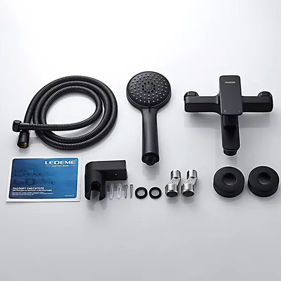 Смеситель для ванны Ledeme L3280B черный, изображение 11