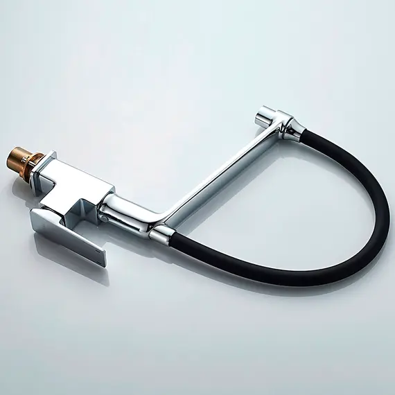 Смеситель для кухни с гибким изливом Ledeme L4078-2 черный, изображение 4