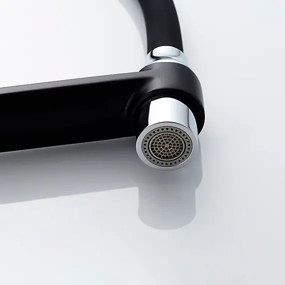 Смеситель для кухни с гибким изливом Ledeme L4078B-2 черный, изображение 5