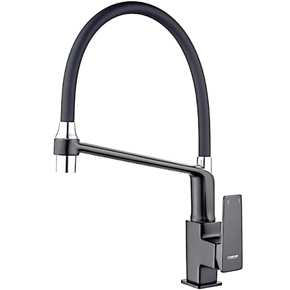 Смеситель для кухни с гибким изливом Ledeme L4078U-12 графит