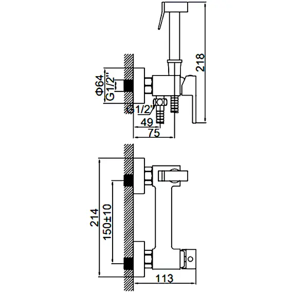 Смеситель с гигиеническим душем Ledeme L5398C-7 бронзовый сатин, изображение 2