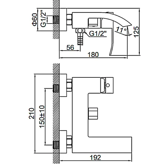 Смеситель для ванны Ledeme L73217 нержавеющая сталь, изображение 2