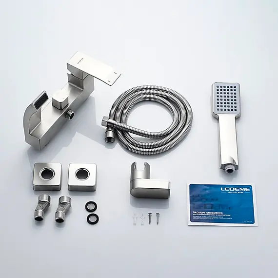 Смеситель для ванны Ledeme L73217 нержавеющая сталь, изображение 9