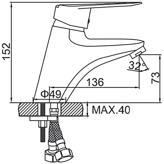Смеситель для раковины Ledeme H07 L1007 хром, изображение 2
