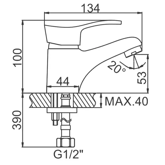 Смеситель для раковины Ledeme H14 L1014 хром, изображение 2