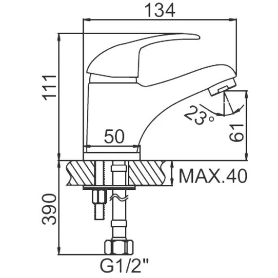 Смеситель для раковины Ledeme H15 L1015 хром, изображение 2