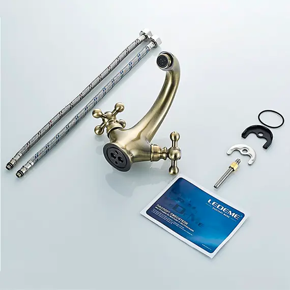 Смеситель для умывальника Ledeme L1019C бронзовый, изображение 3