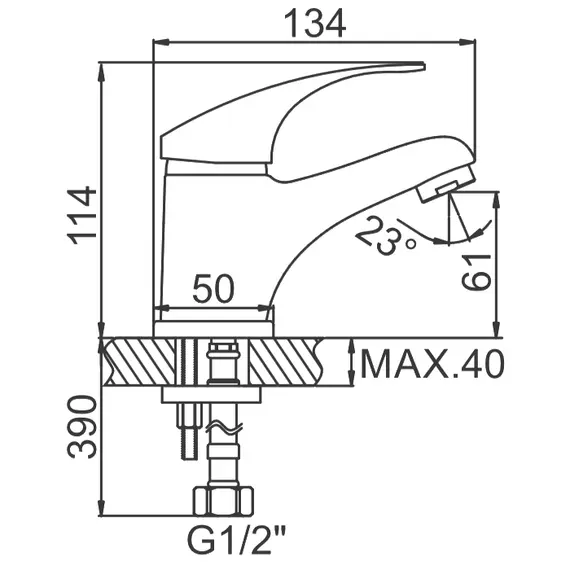 Смеситель для раковины Ledeme H36 L1036 хром, изображение 2