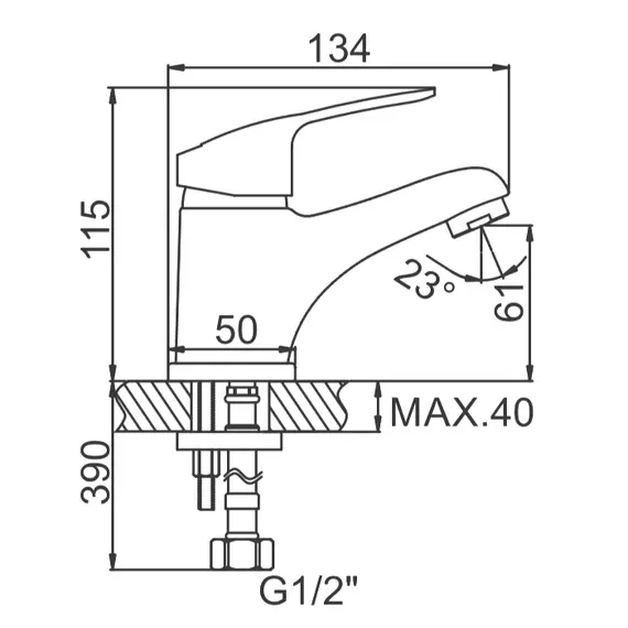 Смеситель для раковины Ledeme H37 L1037 хром, изображение 2