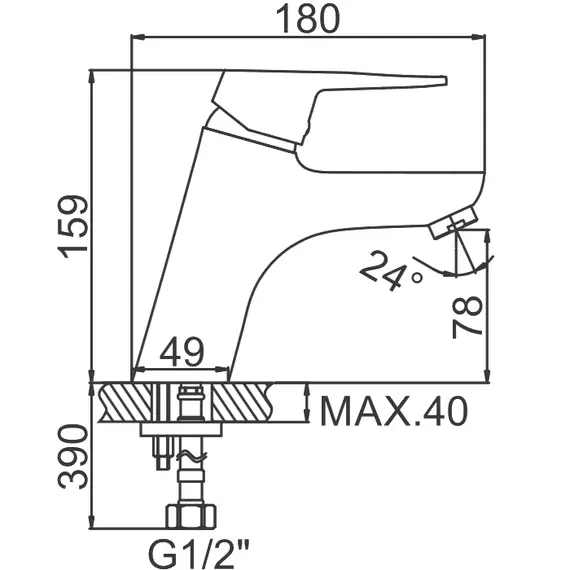 Смеситель для раковины Ledeme H40 L1040 хром, изображение 2