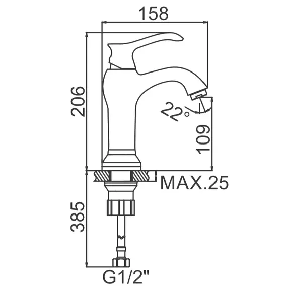 Смеситель для раковины Ledeme К L1041-2 хром керамика, изображение 2