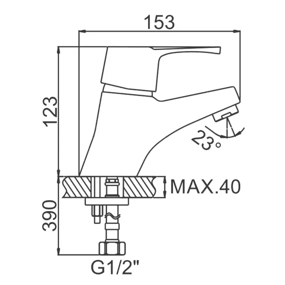 Смеситель для раковины Ledeme H50 L1050 хром, изображение 2
