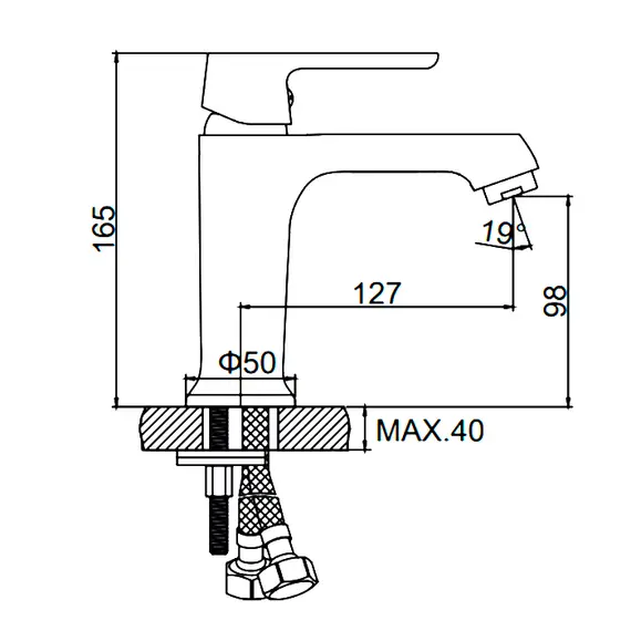 Смеситель для раковины Ledeme H53 L1053 хром, изображение 2