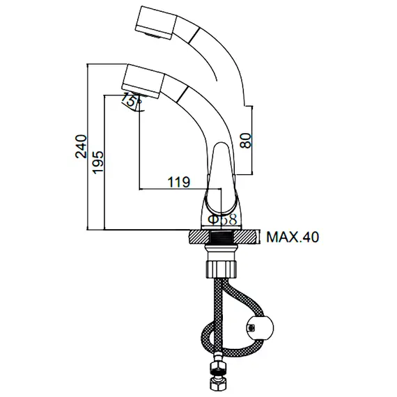 Смеситель для кухни с выдвижной лейкой Ledeme H55 L1055-21 хром, изображение 2