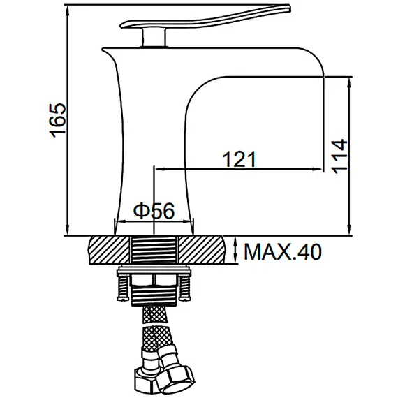 Смеситель для раковины Ledeme L1055W-23 белый/хром, изображение 2