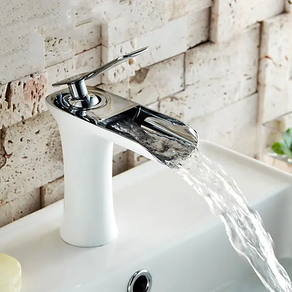 Смеситель для раковины Ledeme L1055W-23 белый/хром, изображение 3