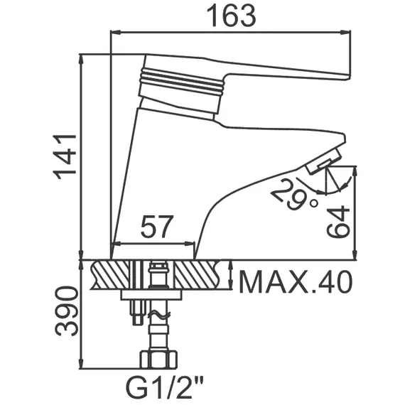 Смеситель для раковины Ledeme H56 L1056 хром, изображение 2