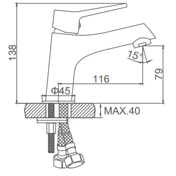 Смеситель для раковины Ledeme H69 L1069 хром, изображение 2