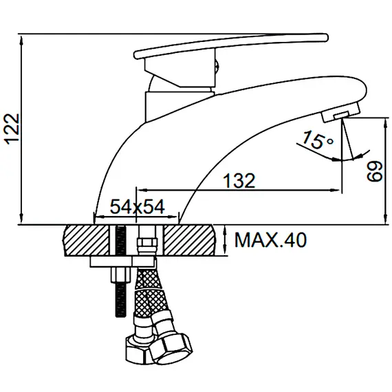 Смеситель для раковины Ledeme H70 L1070 хром, изображение 2