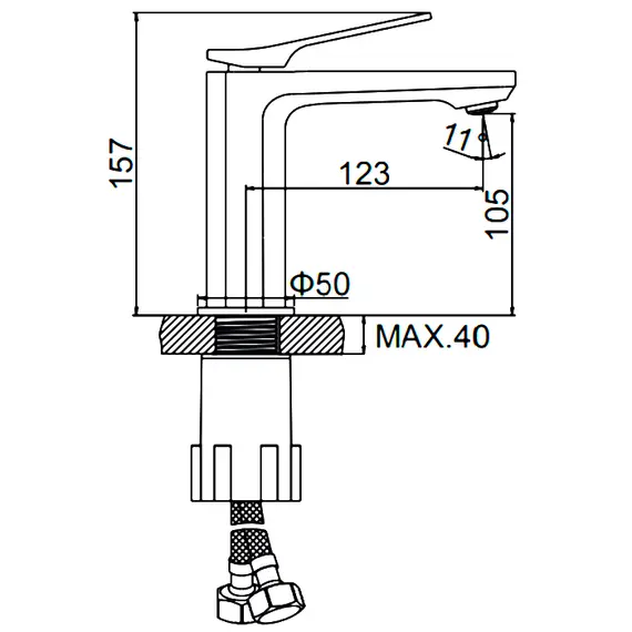 Смеситель для раковины Ledeme H75B L1075B черный, изображение 2