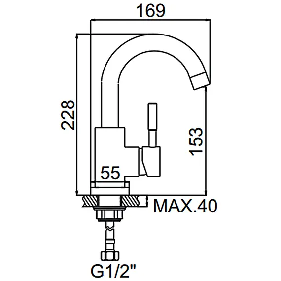 Смеситель для умывальника Ledeme R L1098-3 нержавеющая сталь, изображение 2