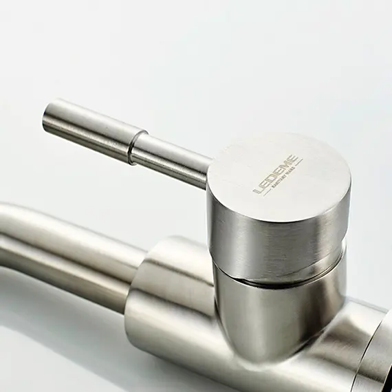 Смеситель для умывальника Ledeme R L1098-3 нержавеющая сталь, изображение 7