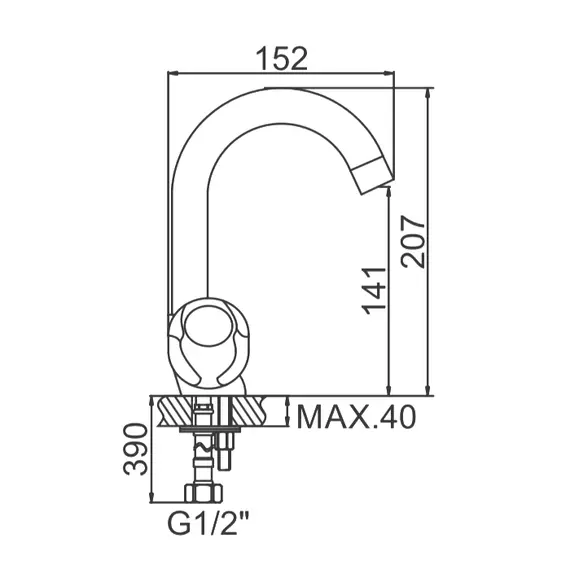Смеситель для раковины Ledeme H26 L1126 хром, изображение 2