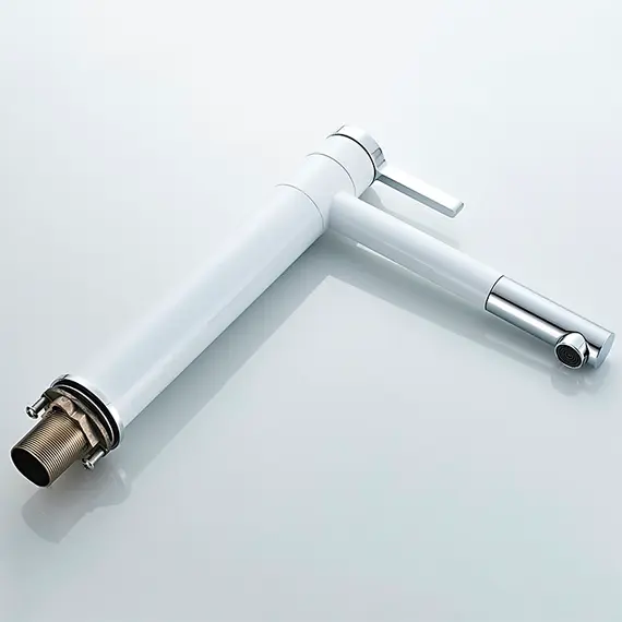 Смеситель для раковины Ledeme R L1152-2 высокий белый/хром, изображение 4