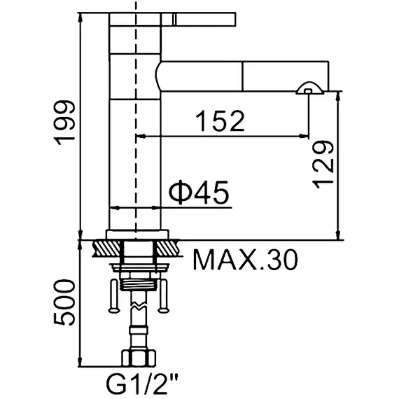 Смеситель для раковины Ledeme R L1152 низкий белый/хром, изображение 2