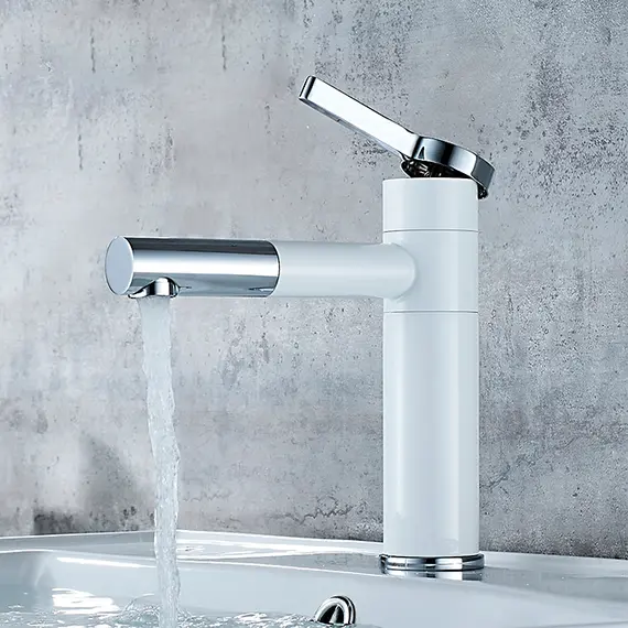 Смеситель для раковины Ledeme R L1152 низкий белый/хром, изображение 3