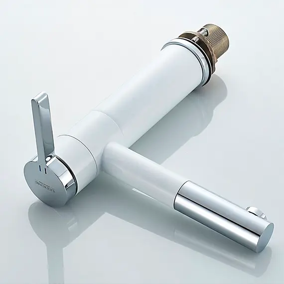 Смеситель для раковины Ledeme R L1152 низкий белый/хром, изображение 5