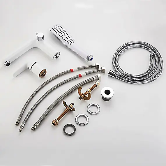 Смеситель на борт ванны Ledeme L1153W белый/хром, изображение 5