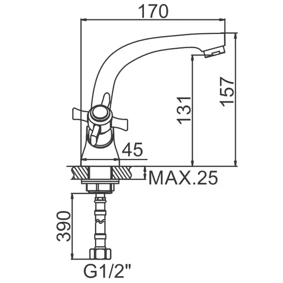 Смеситель для раковины Ledeme H11 L1311-2 хром, изображение 2