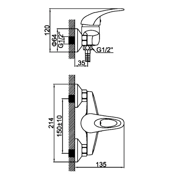 Смеситель для душа Ledeme H02-B L2002-B хром, изображение 2