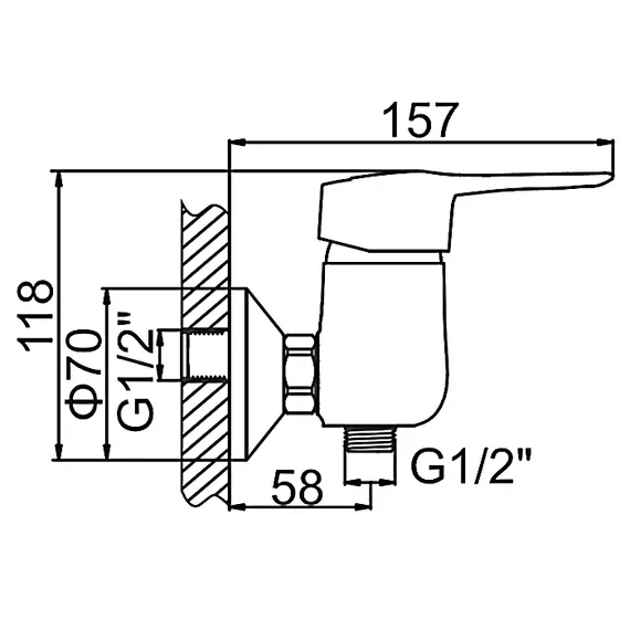 Смеситель для душа Ledeme H04 L2004 хром, изображение 2