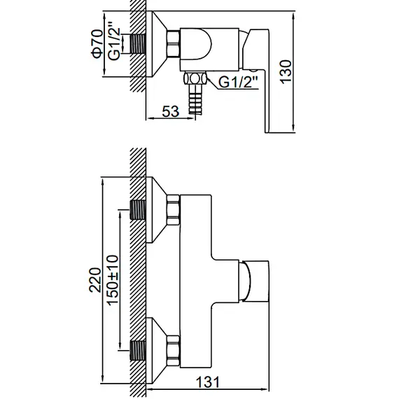 Смеситель для душа Ledeme H10 L2010 хром, изображение 2