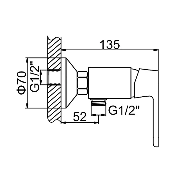 Смеситель для душа Ledeme H53 L2053 хром, изображение 2