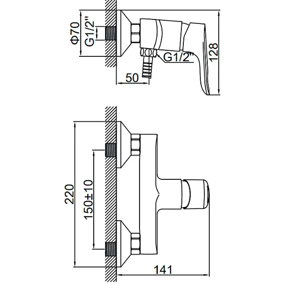 Смеситель для душа Ledeme H60 L2060 хром, изображение 2