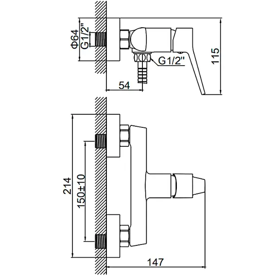 Смеситель для душа Ledeme H69 L2069 хром, изображение 2