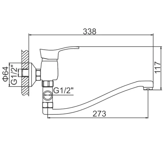 Смеситель для ванны Ledeme H14 L2114 хром, изображение 2